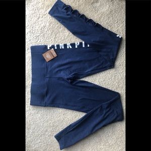 NWT VS Cozy leggings with strappy mesh detail